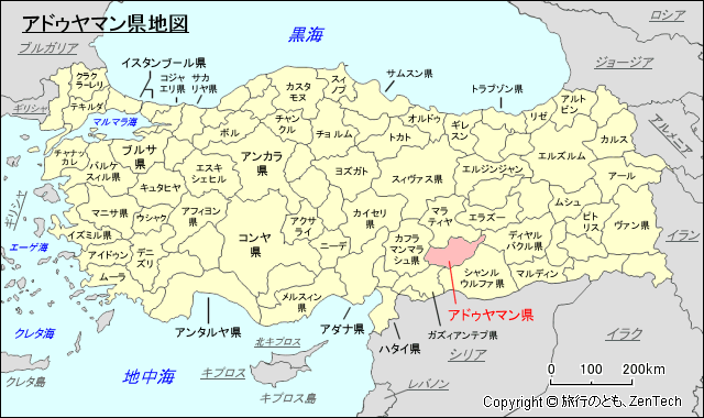 アドゥヤマン県地図