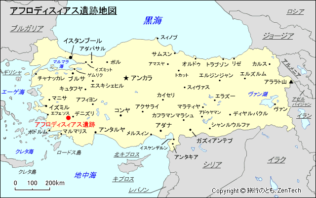 アフロディスィアス遺跡地図