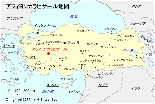 アフィヨンカラヒサール地図