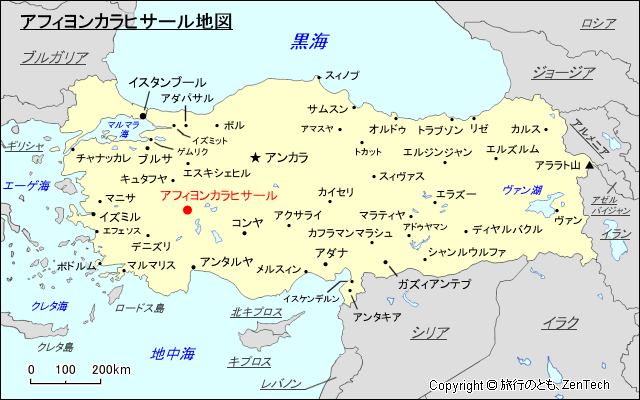 アフィヨンカラヒサール地図