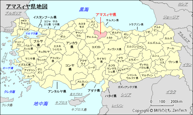 アマスィヤ県地図