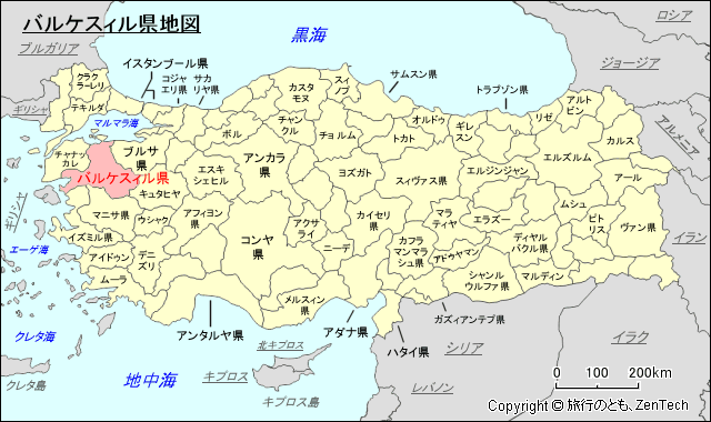 バルケスィル県地図