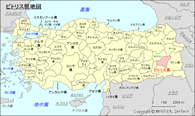 ビトリス県地図