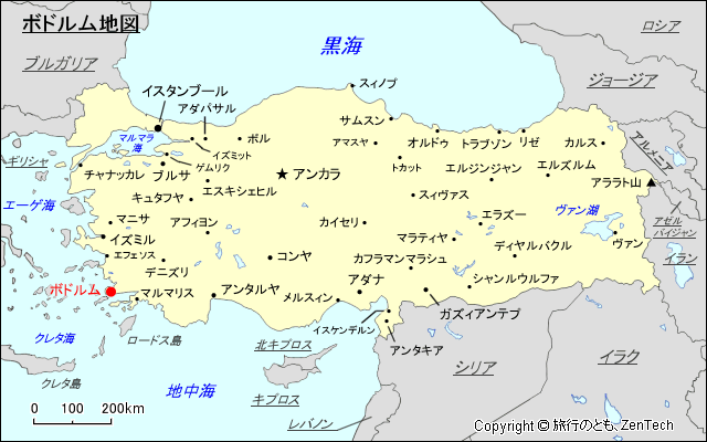 ボドルム地図