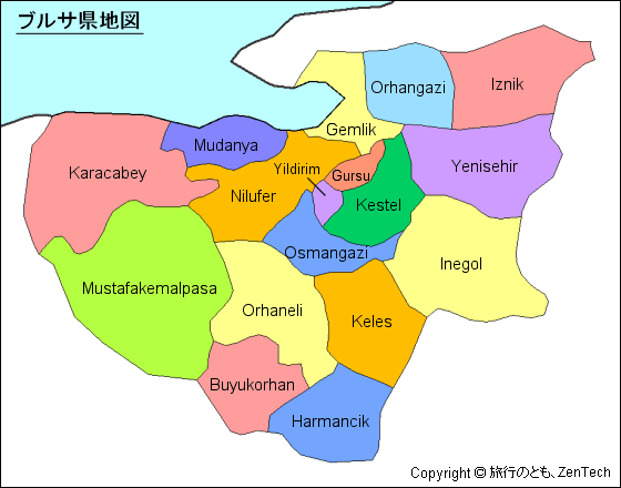 ブルサ県地図