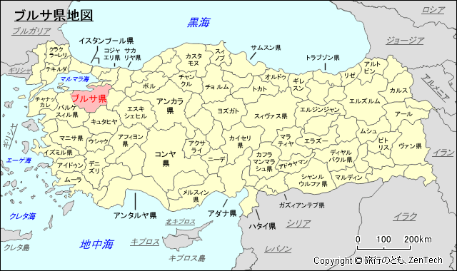 ブルサ県地図