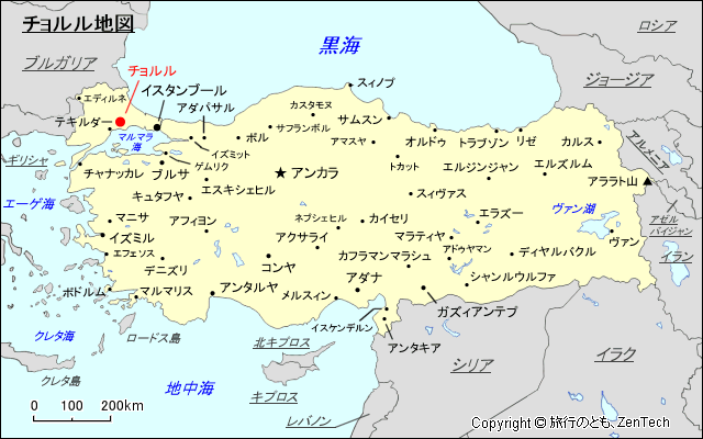 チョルル地図