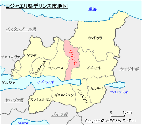 コジャエリ県デリンス市地図