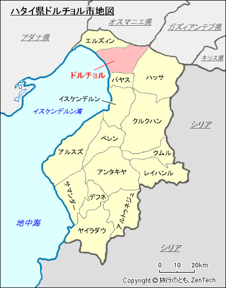 ハタイ県ドルチョル市地図