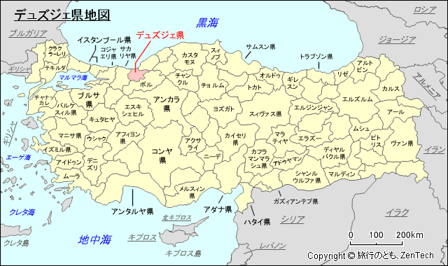 デュズジェ県地図