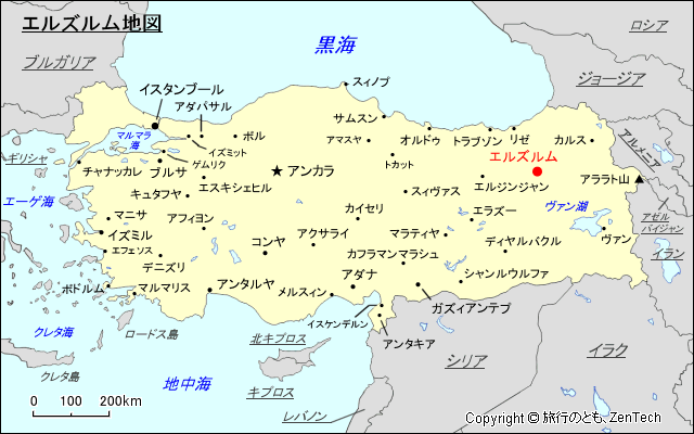 エルズルム地図