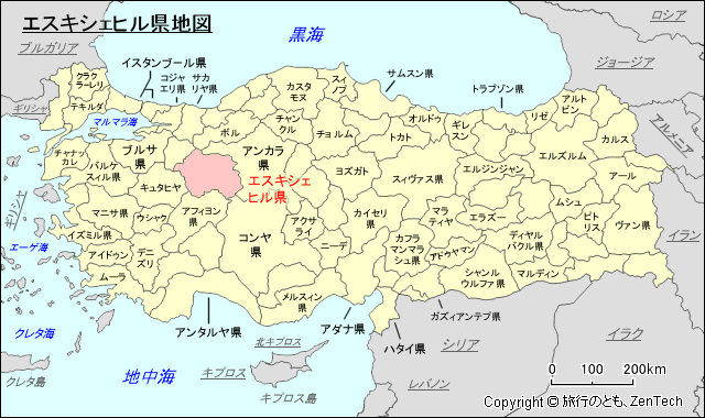 エスキシェヒル県地図