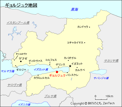 コジャエリ県ギョルジュク地図