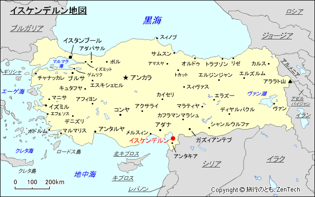 イスケンデルン地図