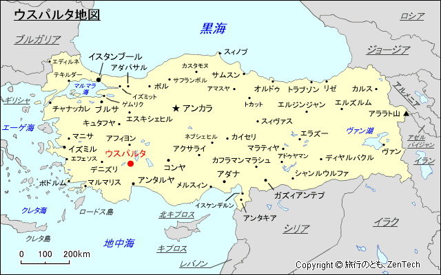 ウスパルタ地図