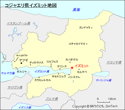 コジャエリ県イズミット地図