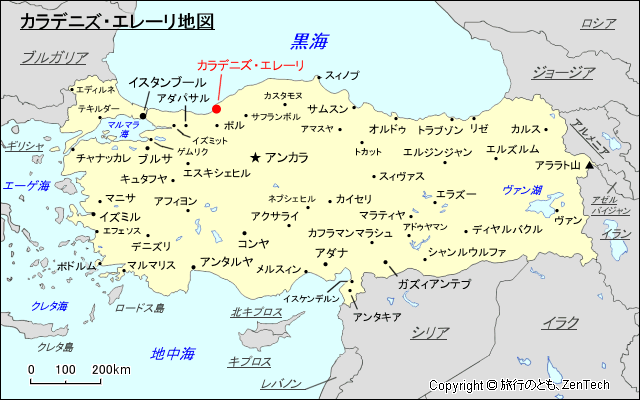 カラデニズ・エレーリ地図