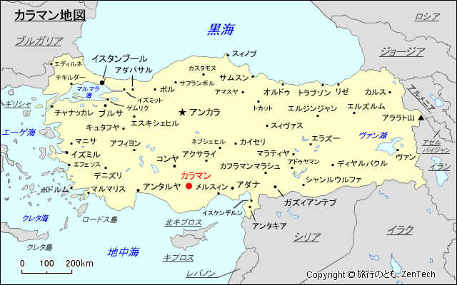 カラマン地図