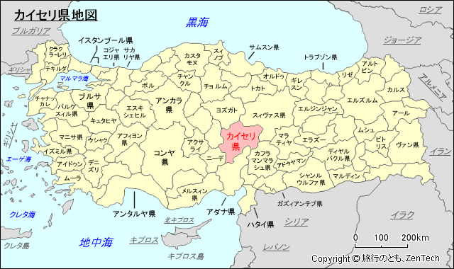 カイセリ県地図