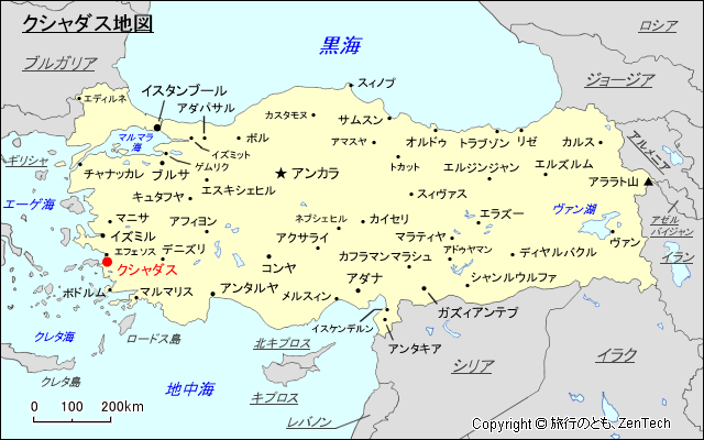 クシャダス地図