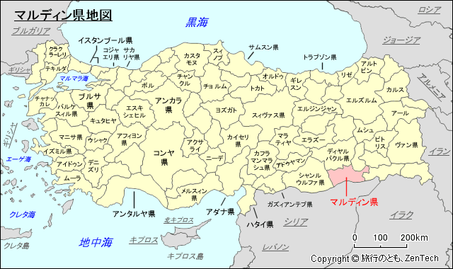 マルディン県地図