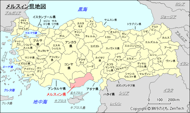 メルスィン県地図