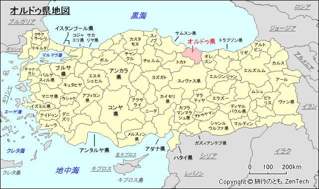 オルドゥ県地図