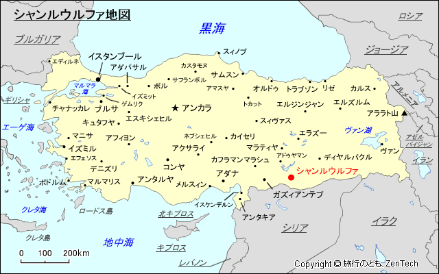 シャンルウルファ地図