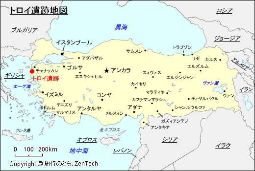 トロイ遺跡地図