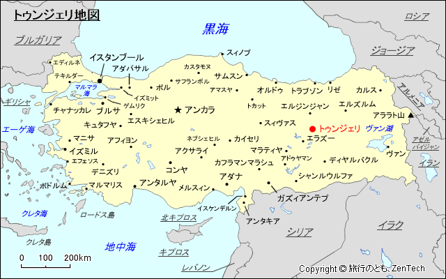 トゥンジェリ地図