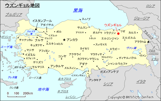 ウズンギョル地図