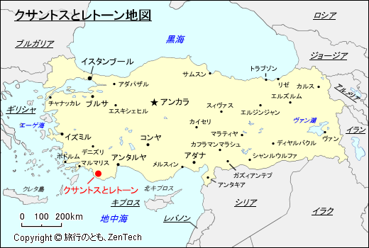 クサントスとレトーン地図