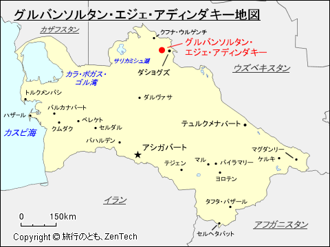 グルバンソルタン・エジェ・アディンダキー地図