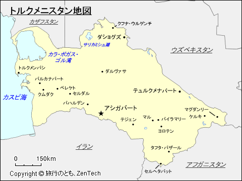 トルクメニスタン地図