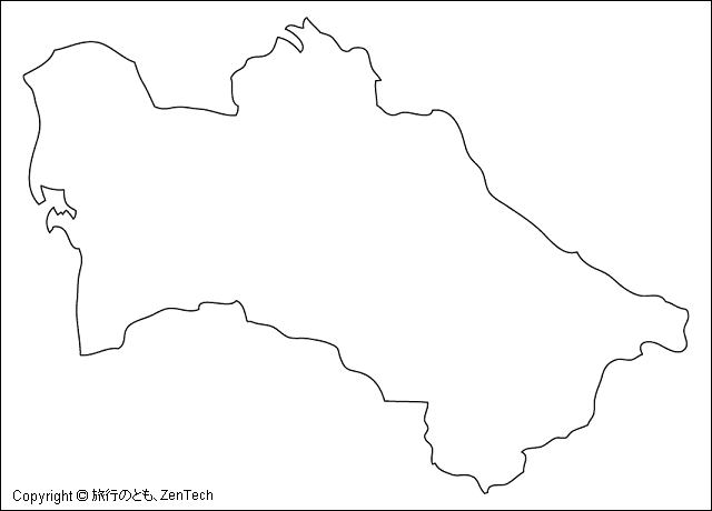 トルクメニスタン白地図