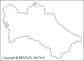 トルクメニスタン白地図（国境線のみ）