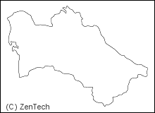 トルクメニスタン白地図 小サイズ