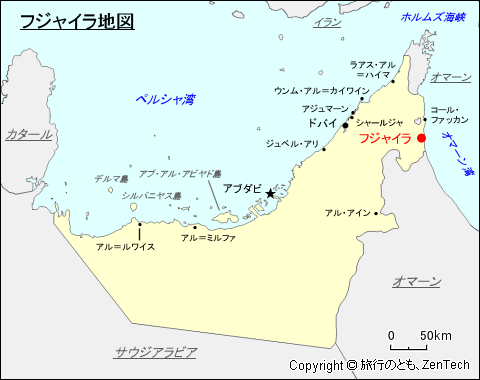 フジャイラ地図