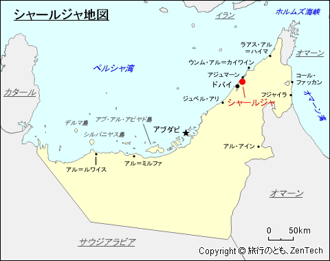 シャールジャ地図