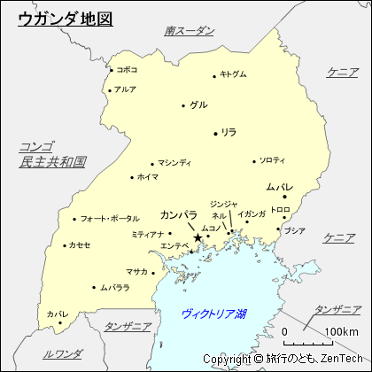 ウガンダ地図