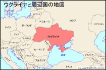 ウクライナと周辺国の地図