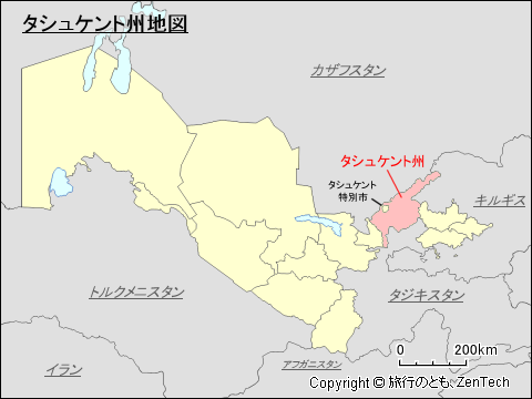 タシュケント州地図