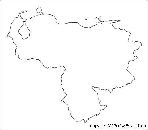 ベネズエラ白地図 中サイズ