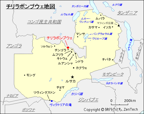 チリラボンブウェ地図