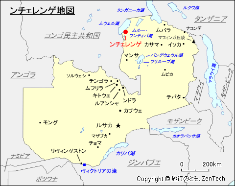 ンチェレンゲ地図