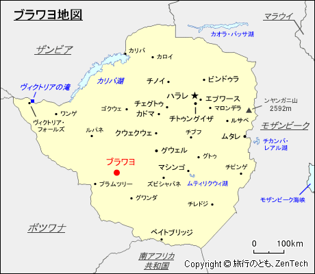 ブラワヨ地図