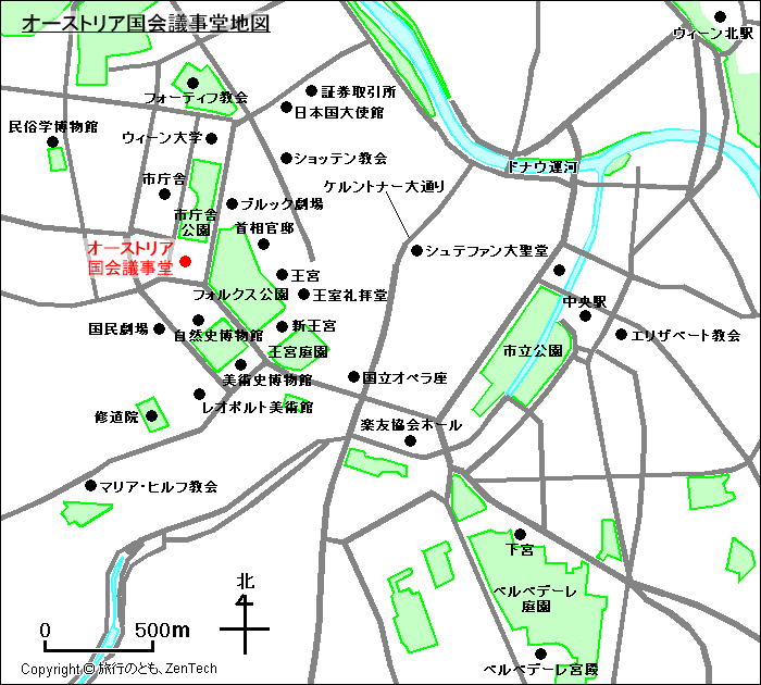 オーストリア国会議事堂地図