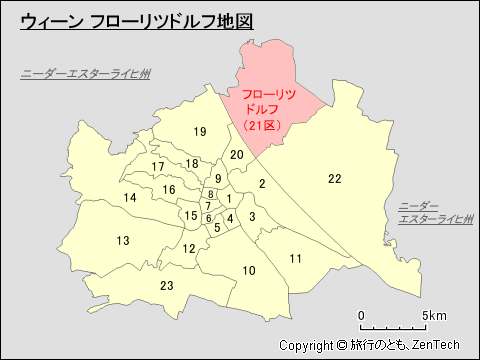 ウィーン フローリツドルフ地図