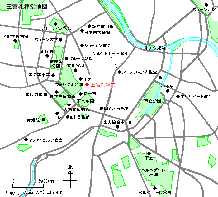 王宮礼拝堂地図
