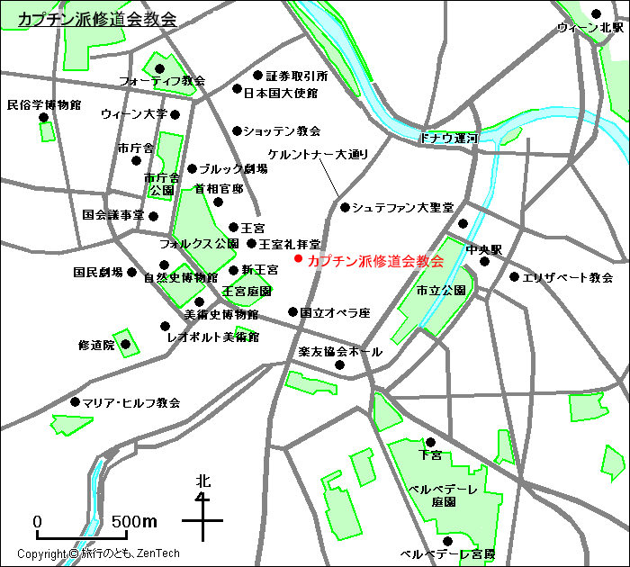 カプチン派修道会教会地図